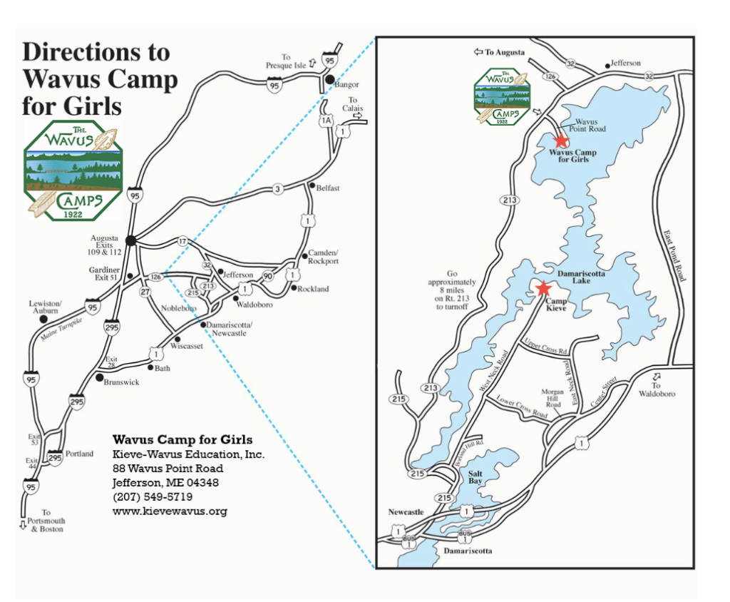 Map to Camp Wavus